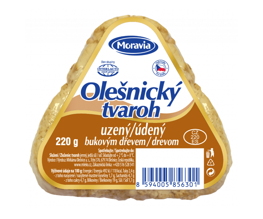 Olešnický tvaroh údený